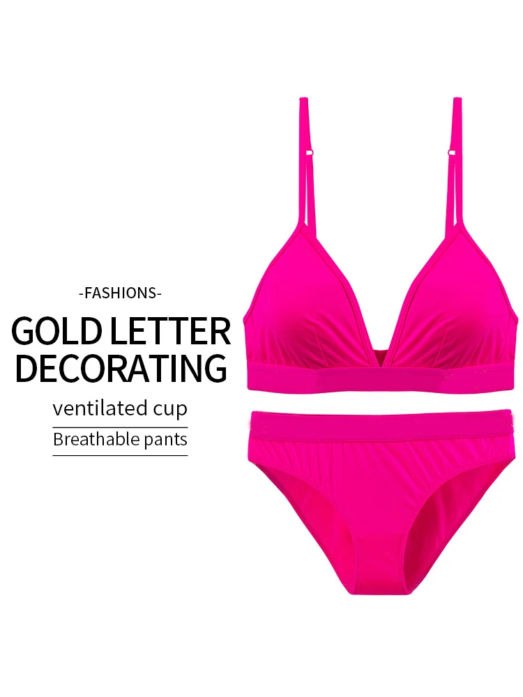 Top female bra comfort sexy suit seamless Rhinestone lettering brand design push up women's underwear pink underwear set
Top female bra comfort sexy suit seamless Rhinestone lettering brand design push up women's underwear pink underwear set