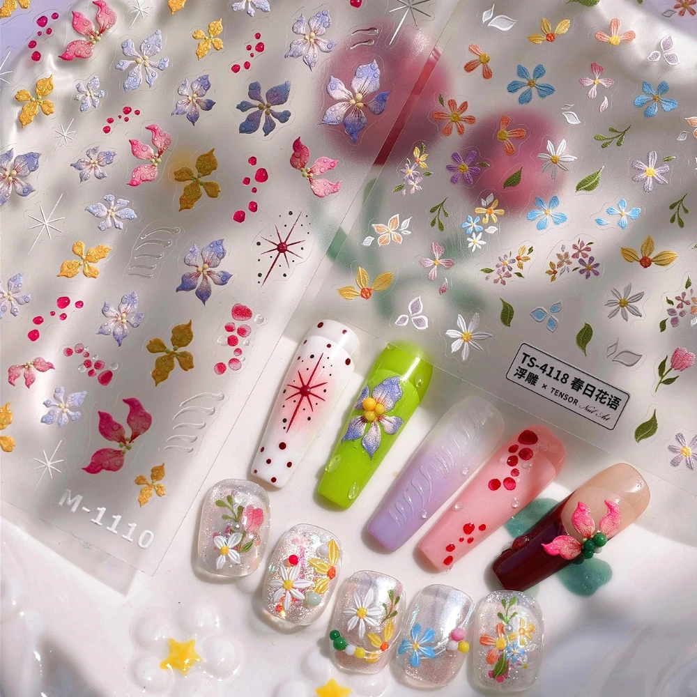 Colorful Lily Flowers Petal 5D Reliefs Self Adhesive Nail Art Stickers Polarized Illusion Translucent Jelly 3D Manicure Decals
Colorful Lily Flowers Petal 5D Reliefs Self Adhesive Nail Art Stickers Polarized Illusion Translucent Jelly 3D Manicure Decals