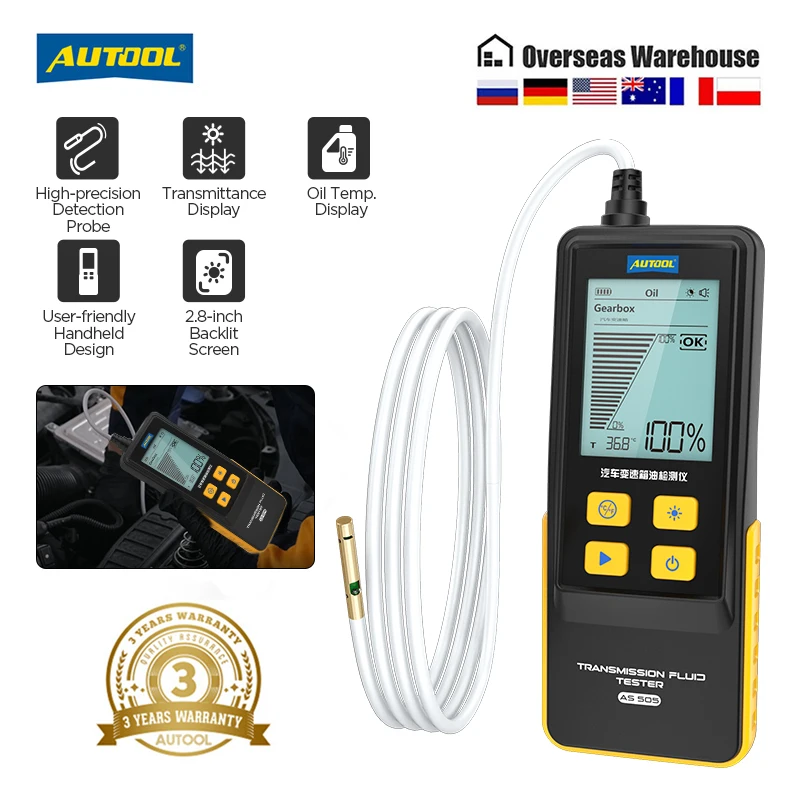 AUTOOL ATF Exchanger Transmission Oil Tester AS505 Digital Display for Gasoline & Diesel Car Engine Transmission Repair Tools
AUTOOL ATF Exchanger Transmission Oil Tester AS505 Digital Display for Gasoline & Diesel Car Engine Transmission Repair Tools