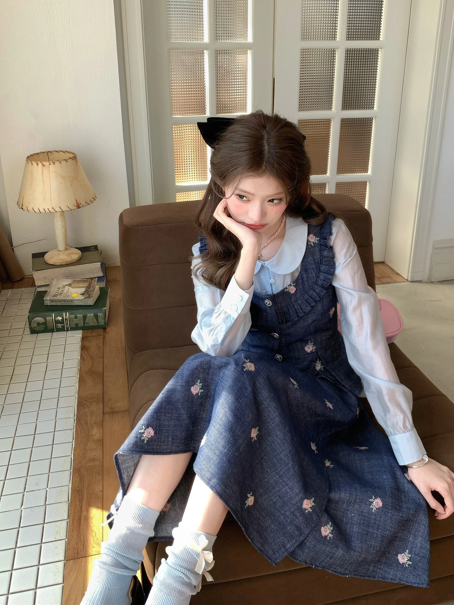 Женский комплект из двух предметов Sweet Sle Denim Simulation, Новое осеннее поступление, Ruan Ruan Dr Galaxy Faionable, повседневный наряд
Женский комплект из двух предметов Sweet Sle Denim Simulation, Новое осеннее поступление, Ruan Ruan Dr Galaxy Faionable, повседневный наряд