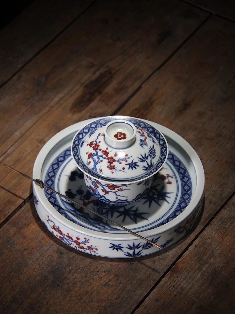 Blue And White Porcelain Tea Set Cerc Tea Bowl Set Rotatable Cover Bowl Gongfu Tea Brewing Set Jingdezhen Origin
Blue And White Porcelain Tea Set Cerc Tea Bowl Set Rotatable Cover Bowl Gongfu Tea Brewing Set Jingdezhen Origin
