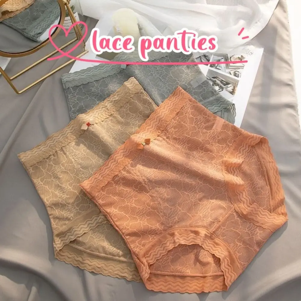 Breathable High Waist Lace Mesh Panties Ultrathin Sweet Seamless Briefs Cotton Crotch Lingerie Women Underwear Daily 
Breathable High Waist Lace Mesh Panties Ultrathin Sweet Seamless Briefs Cotton Crotch Lingerie Women Underwear Daily