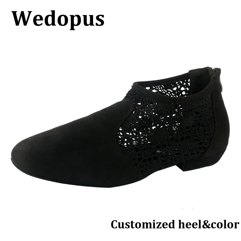 Wedopus Customized Dance Ankle Boots Shoes Black Suede Sole Boots Line Dance Shoes 1.5CM Heel
Wedopus Customized Dance Ankle Boots Shoes Black Suede Sole Boots Line Dance Shoes 1.5CM Heel
