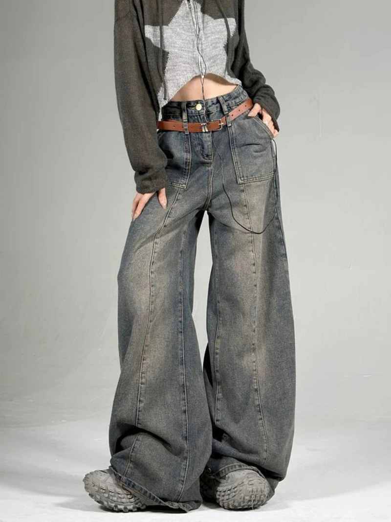 Distressed Washed Wide Leg Jeans Women American Retro Street Loose Straight-leg Pants Y2k Hip Hop Fashion High Waist Jeans
Distressed Washed Wide Leg Jeans Women American Retro Street Loose Straight-leg Pants Y2k Hip Hop Fashion High Waist Jeans