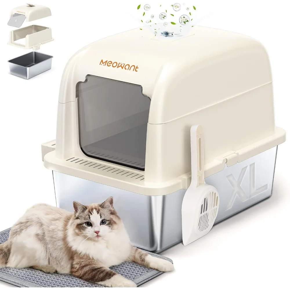 Ящик для кошачьего туалета из нержавеющей стали, очень большой металлический лоток 3-в-1 с закрытым/открытым верхом и крышкой, противень для кошачьего туалета без запаха
Ящик для кошачьего туалета из нержавеющей стали, очень большой металлический лоток 3-в-1 с закрытым/открытым верхом и крышкой, противень для кошачьего туалета без запаха