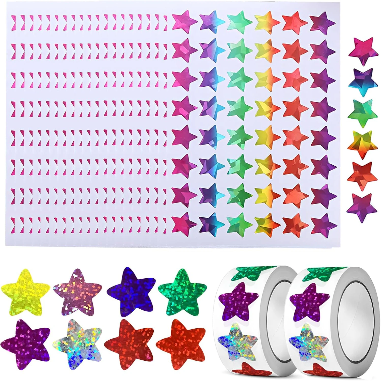 Star Stickers for Reward, 1960pcs Small Star Stickers 0.6" and 1" Self Adhesive Glitter Foil Star Stickers for Incentives Beh
Star Stickers for Reward, 1960pcs Small Star Stickers 0.6" and 1" Self Adhesive Glitter Foil Star Stickers for Incentives Beh