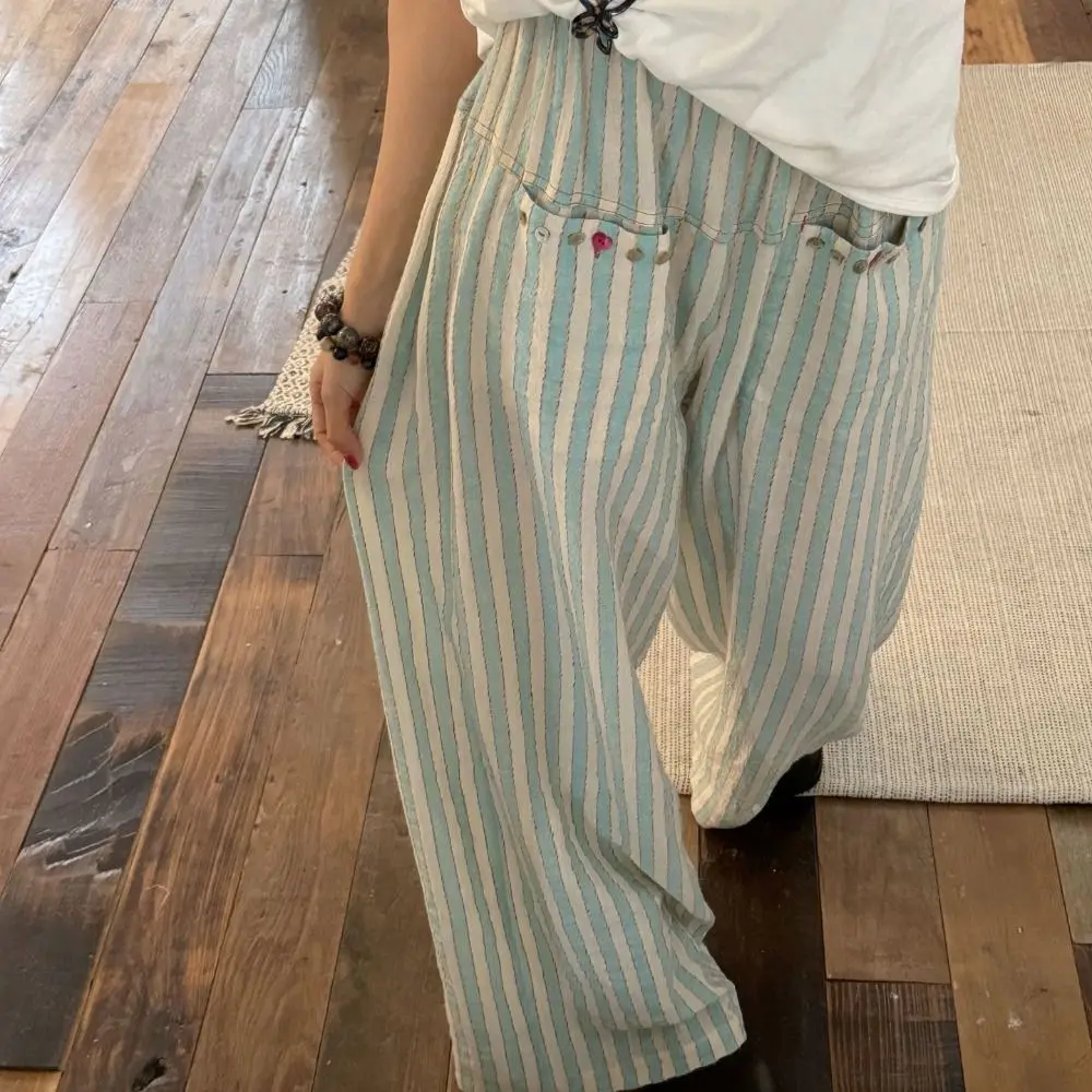 Fashion Chic Casual Stripe Long Pants Loose Thin Wide Leg Pants High Waist Trousers Straight Leg Pants Girls
Fashion Chic Casual Stripe Long Pants Loose Thin Wide Leg Pants High Waist Trousers Straight Leg Pants Girls