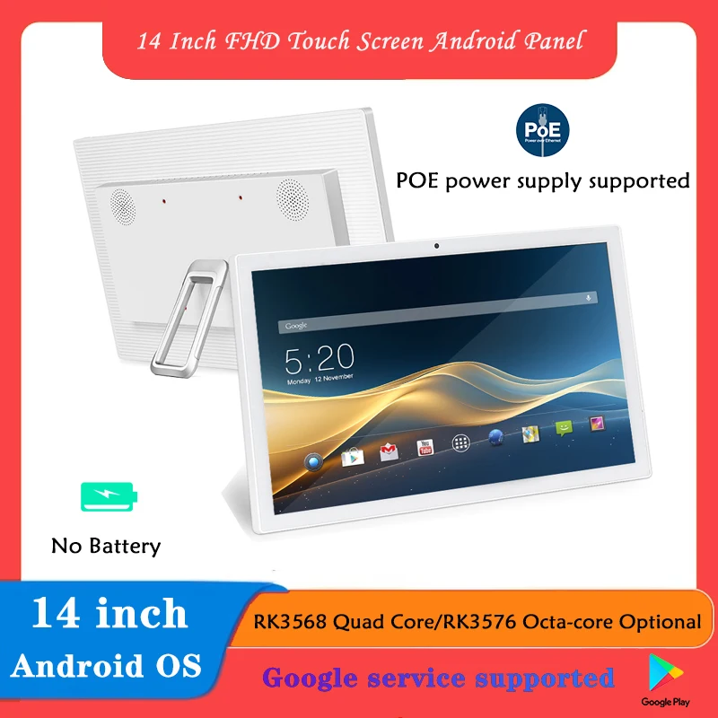 14 Inch Slim Edge Android Tablet Desktop&Wall Mount FHD 1920*1080 IPS Capacitive Touch Screen Smart Home Tablet Without Battery
14 Inch Slim Edge Android Tablet Desktop&Wall Mount FHD 1920*1080 IPS Capacitive Touch Screen Smart Home Tablet Without Battery
