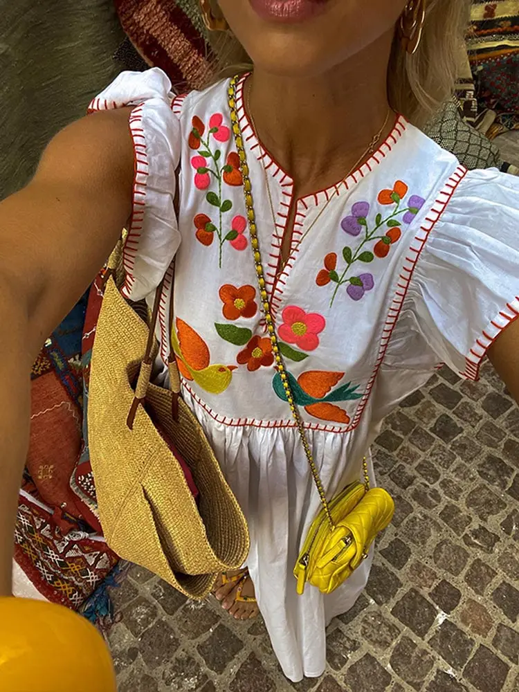 Elegant Flower Print High Waist Long Dress Women Fashion O-neck Fly Sleeve Maxi Dresses Summer Female Casual Vocation Streetwear 
Elegant Flower Print High Waist Long Dress Women Fashion O-neck Fly Sleeve Maxi Dresses Summer Female Casual Vocation Streetwear