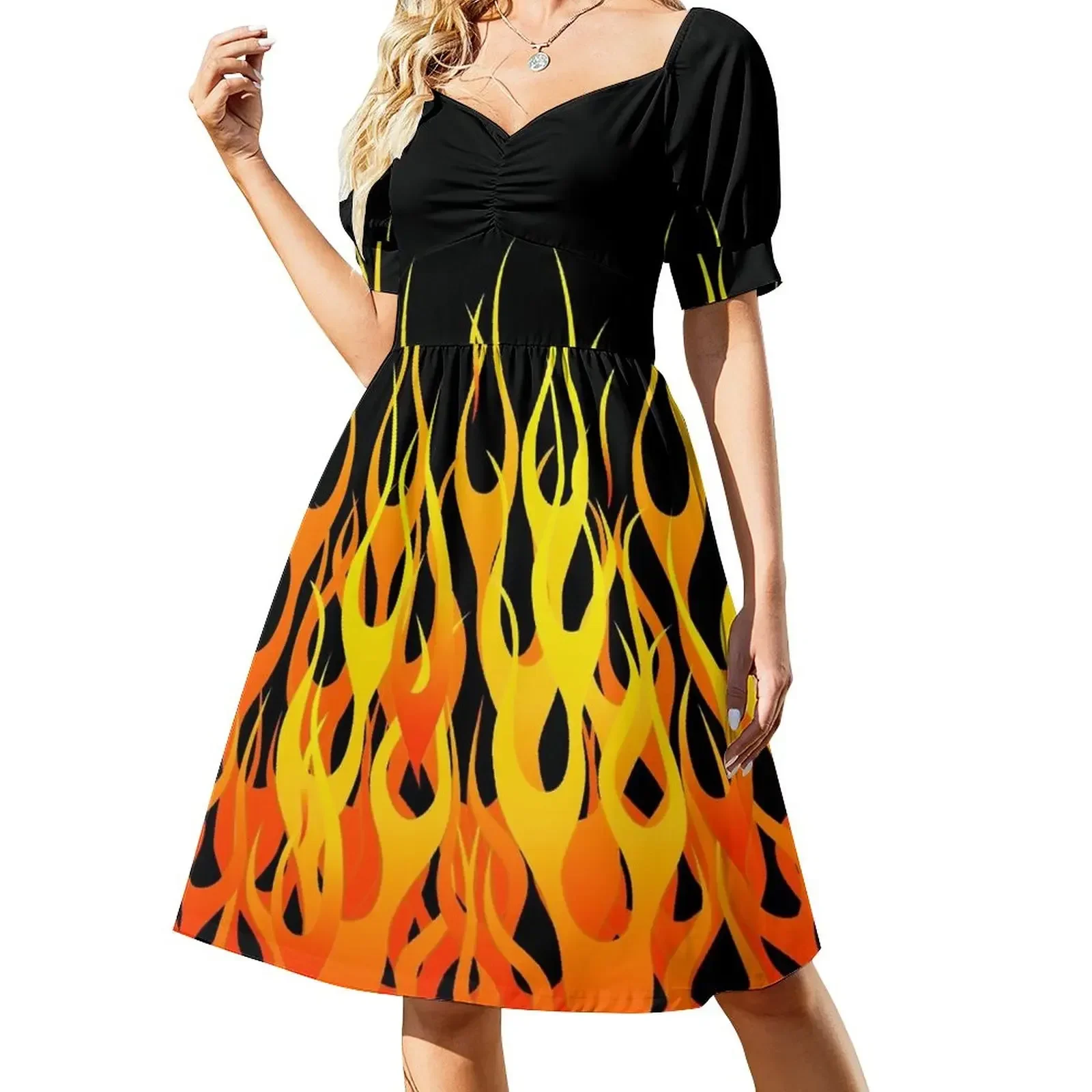 Racing Flames Short-Sleeved Dress women clothing 2025 new arrivals dress for women summer Dress
Racing Flames Short-Sleeved Dress women clothing 2025 new arrivals dress for women summer Dress