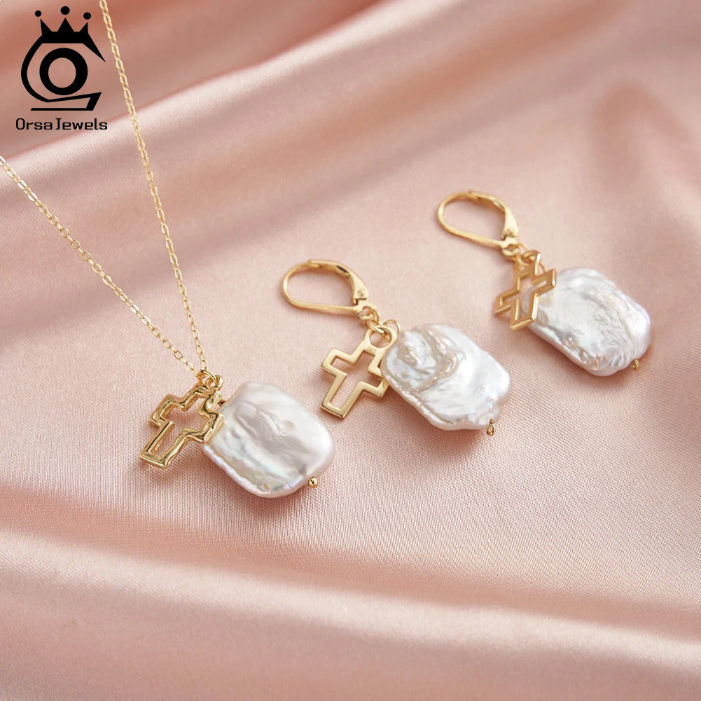 ORSA JEWELS Freshwater Pearl Jewelry Set Corss Cut Elegant Vintage Gold-plated Necklace Earrings Wedding Jewelry Set Gift GPN79
ORSA JEWELS Freshwater Pearl Jewelry Set Corss Cut Elegant Vintage Gold-plated Necklace Earrings Wedding Jewelry Set Gift GPN79