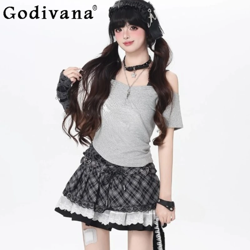 Spring Summer Sweet Ballet Girl Lace-up Plaid Lace A-line Cake Skirt Fashion High Waist Versatile College Age-reducing Skirts
Spring Summer Sweet Ballet Girl Lace-up Plaid Lace A-line Cake Skirt Fashion High Waist Versatile College Age-reducing Skirts