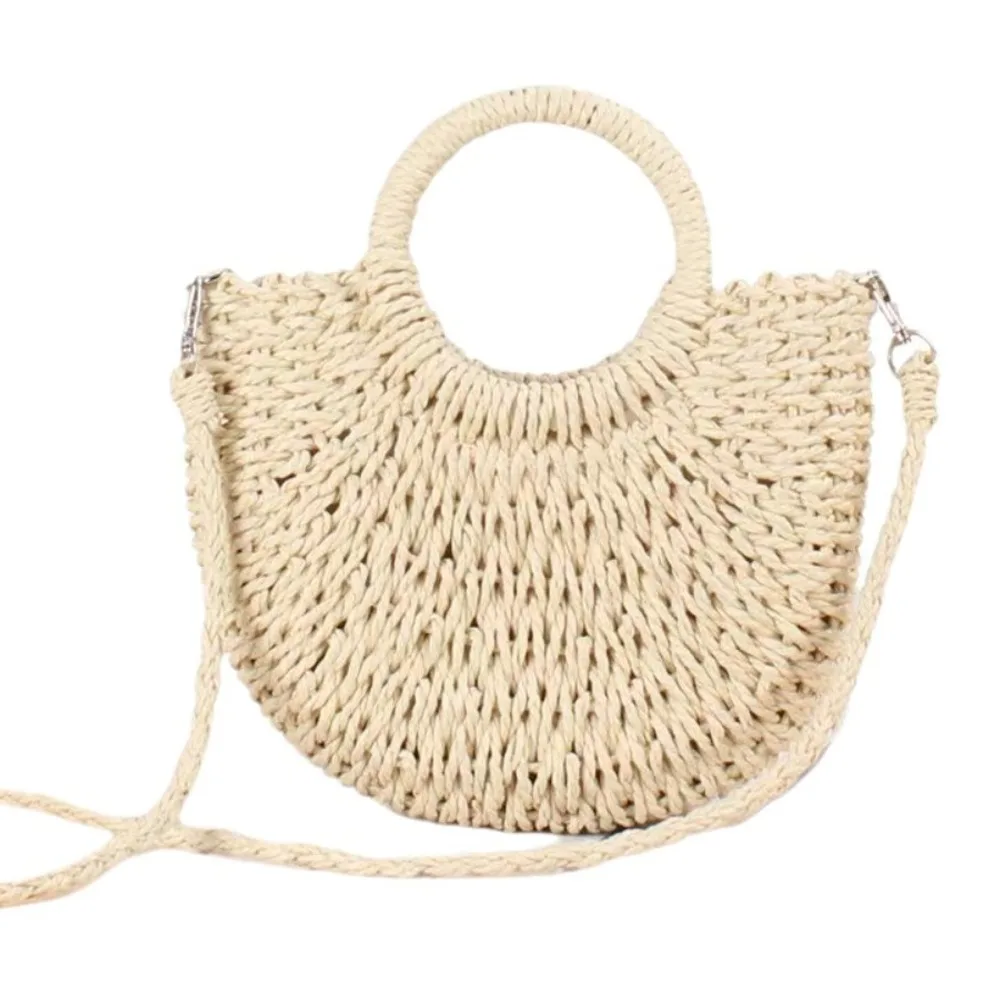 New Hand Woven Straw Woven Handbag Large Capacity Boho Style Beach Bag Hollow Out Hand Woven Bag Beach Vacation
New Hand Woven Straw Woven Handbag Large Capacity Boho Style Beach Bag Hollow Out Hand Woven Bag Beach Vacation