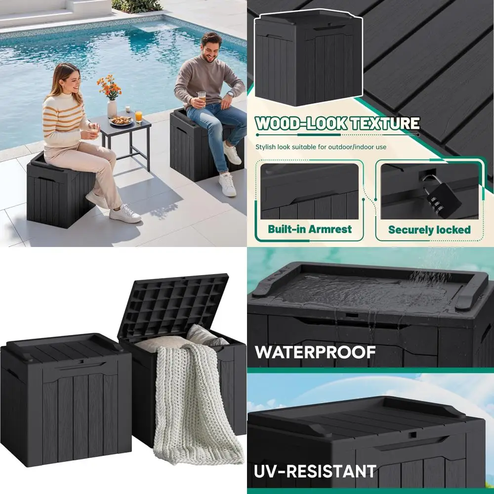 Набор из 2-х ящиков для хранения из полимерной смолы объемом 30 галлонов - водонепроницаемые уличные контейнеры для садовой мебели, аксессуаров для бассейна и садового инвентаря (черные)
Набор из 2-х ящиков для хранения из полимерной смолы объемом 30 галлонов - водонепроницаемые уличные контейнеры для садовой мебели, аксессуаров для бассейна и садового инвентаря (черные)