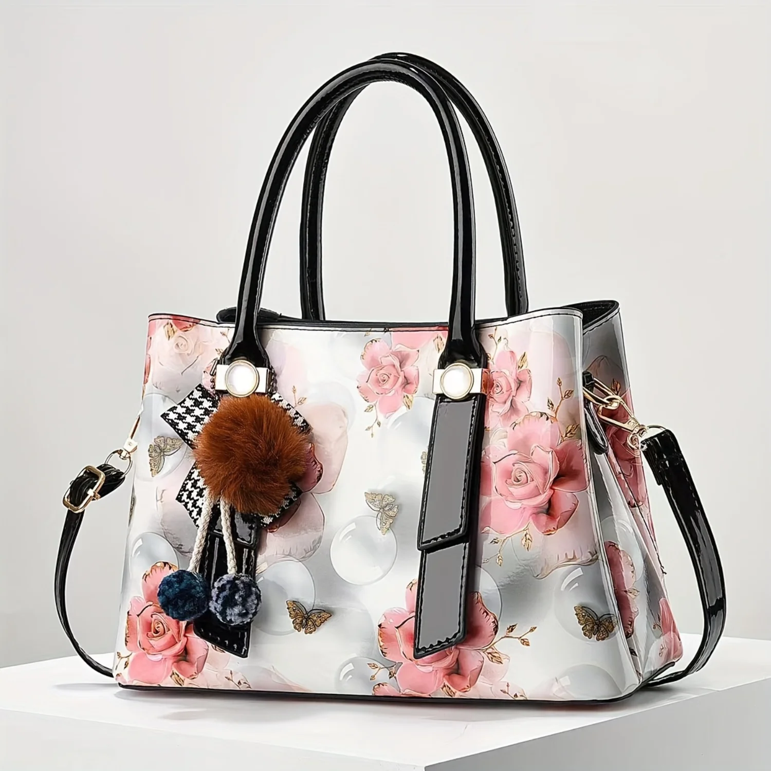 Fashion Top Handle Satchel Bag, Floral Pattern Shoulder Bag, Women's Casual Handbag, Crossbody Bag & Purse
Fashion Top Handle Satchel Bag, Floral Pattern Shoulder Bag, Women's Casual Handbag, Crossbody Bag & Purse