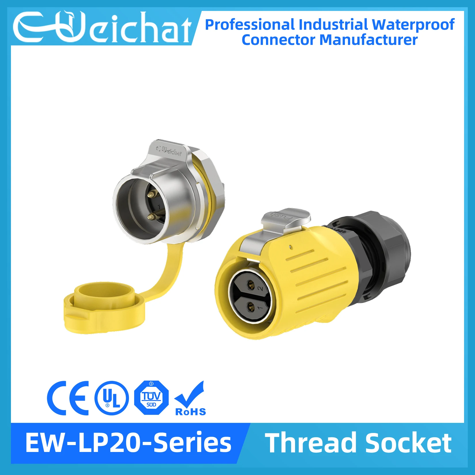 LP20 Waterproof Connector IP68 Industrial Circular Aviation Electrical Metal Shell Connector M20 2-14 Pin Thread Socket
LP20 Waterproof Connector IP68 Industrial Circular Aviation Electrical Metal Shell Connector M20 2-14 Pin Thread Socket