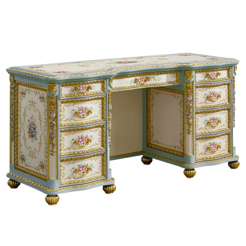 Dresser cross-border wood carving painted gold foil desktop vanity mirror villa
Dresser cross-border wood carving painted gold foil desktop vanity mirror villa