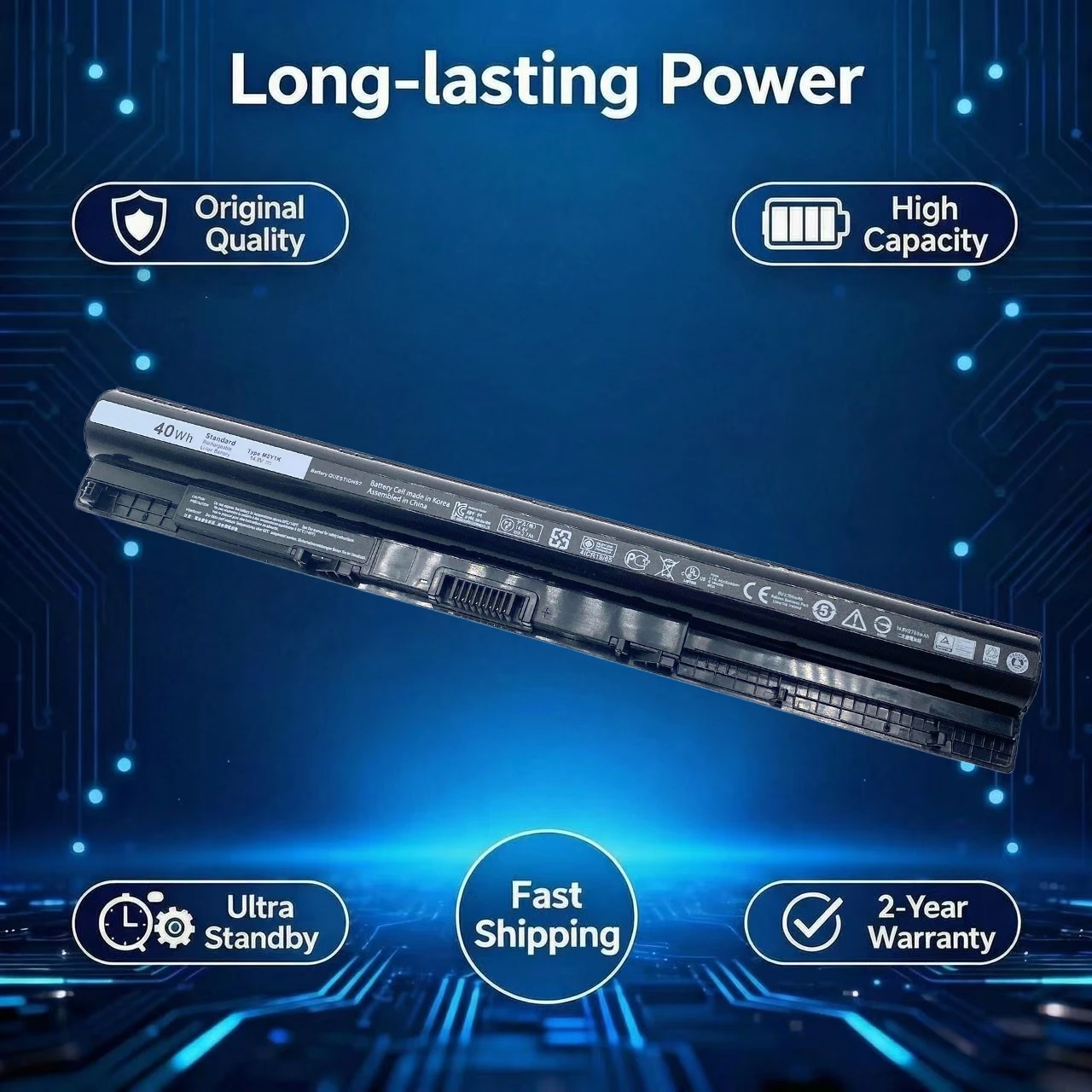 New M5Y1K 40W Laptop Battery For Dell Inspiron 3451 3458 3551 3558 V3458 V3451 N3558 5551 5552 5555 5558 5559 0991XP GXVJ3 HD4J0
New M5Y1K 40W Laptop Battery For Dell Inspiron 3451 3458 3551 3558 V3458 V3451 N3558 5551 5552 5555 5558 5559 0991XP GXVJ3 HD4J0