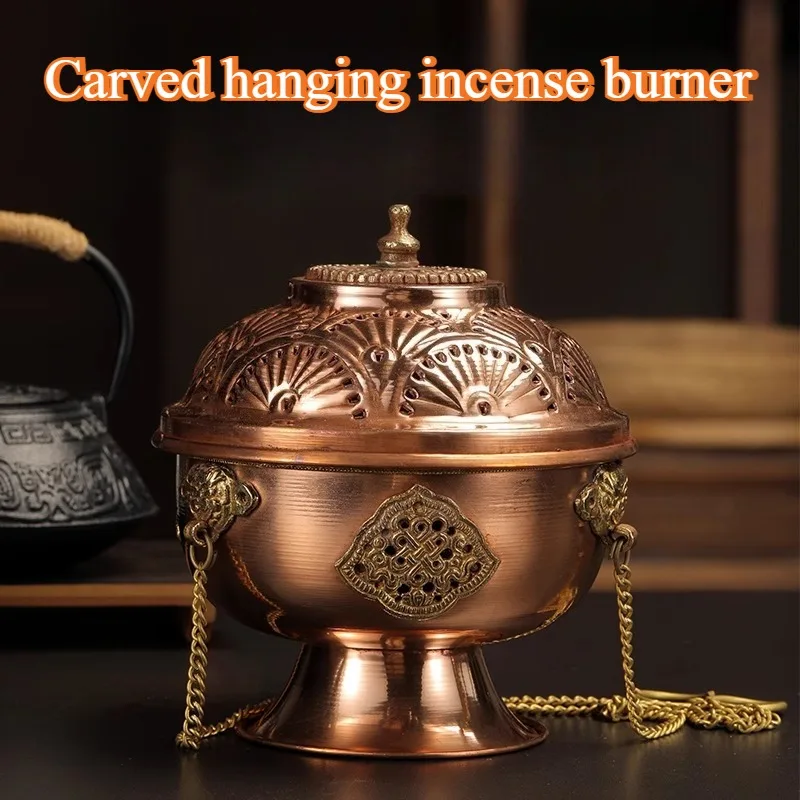 Red Copper Hanging Eight Auspicious Hollow Coil Incense Burner Indoor/study Decoration/soothing Purification/aromatherapy Stove
Red Copper Hanging Eight Auspicious Hollow Coil Incense Burner Indoor/study Decoration/soothing Purification/aromatherapy Stove