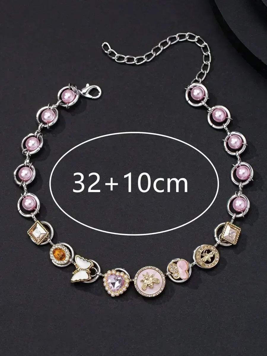 Y2K Style Bee Butterfly Heart Pendant Faux Pearl Chain Necklace For Women
Y2K Style Bee Butterfly Heart Pendant Faux Pearl Chain Necklace For Women