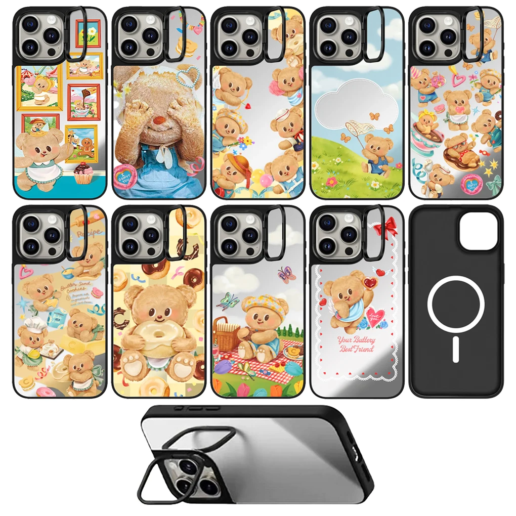 Bear Donut Lens Stand Imprinted Letters Protective Mirror MagSafe Case for IPhone 14 15 16 Pro Max Cover Shell
Bear Donut Lens Stand Imprinted Letters Protective Mirror MagSafe Case for IPhone 14 15 16 Pro Max Cover Shell