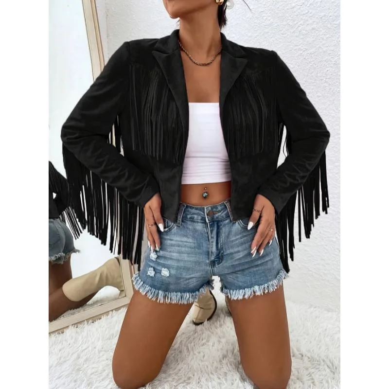 Suede Jacket with Tassel Trim Women's Short Outerwear Spring 2026 Fashion Other Material 100% Gender Women's Coat
Suede Jacket with Tassel Trim Women's Short Outerwear Spring 2026 Fashion Other Material 100% Gender Women's Coat
