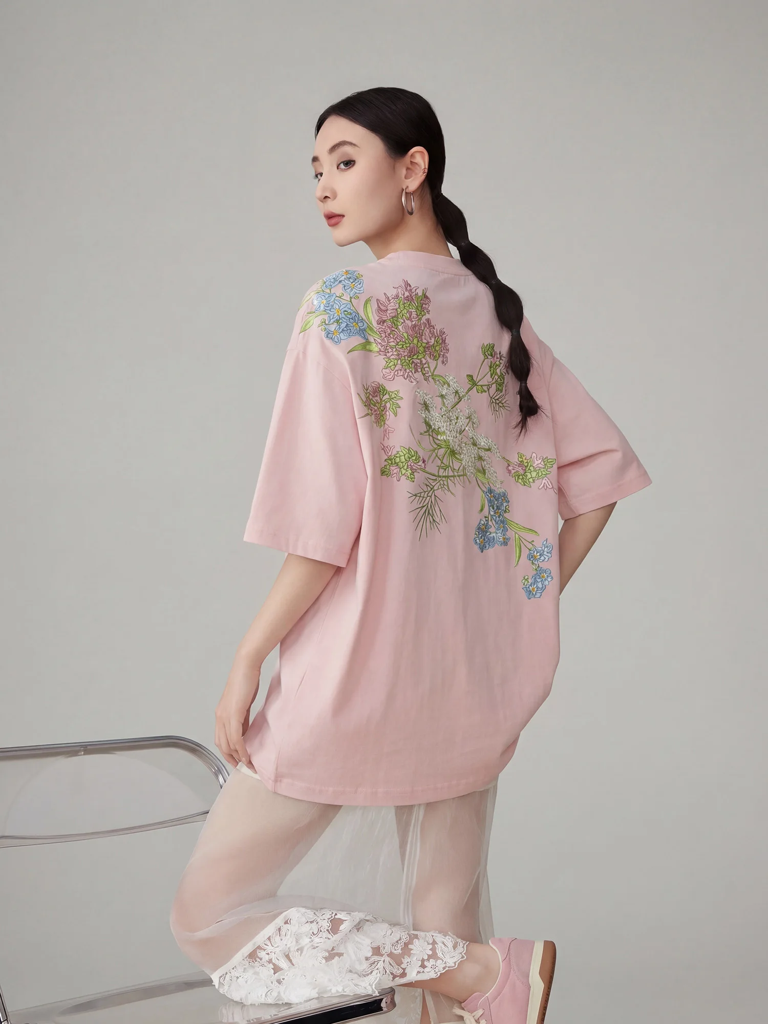 New Chinese Style Floral Print Five-Quarter Sleeve T-Shirt Women's Casual Pink Top Summer New Arrival Comfortable Polyester
New Chinese Style Floral Print Five-Quarter Sleeve T-Shirt Women's Casual Pink Top Summer New Arrival Comfortable Polyester