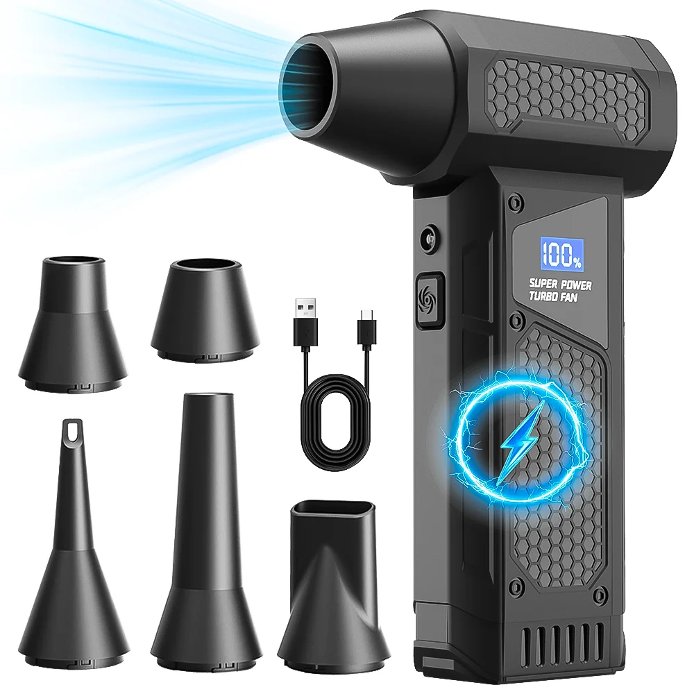 Mini Turbo Jet Fan Electric Air Duster with 34Gear Adjustable 130000RPM Wind Speed 52m/s Car Computer Cleaning Blower Tool
Mini Turbo Jet Fan Electric Air Duster with 34Gear Adjustable 130000RPM Wind Speed 52m/s Car Computer Cleaning Blower Tool