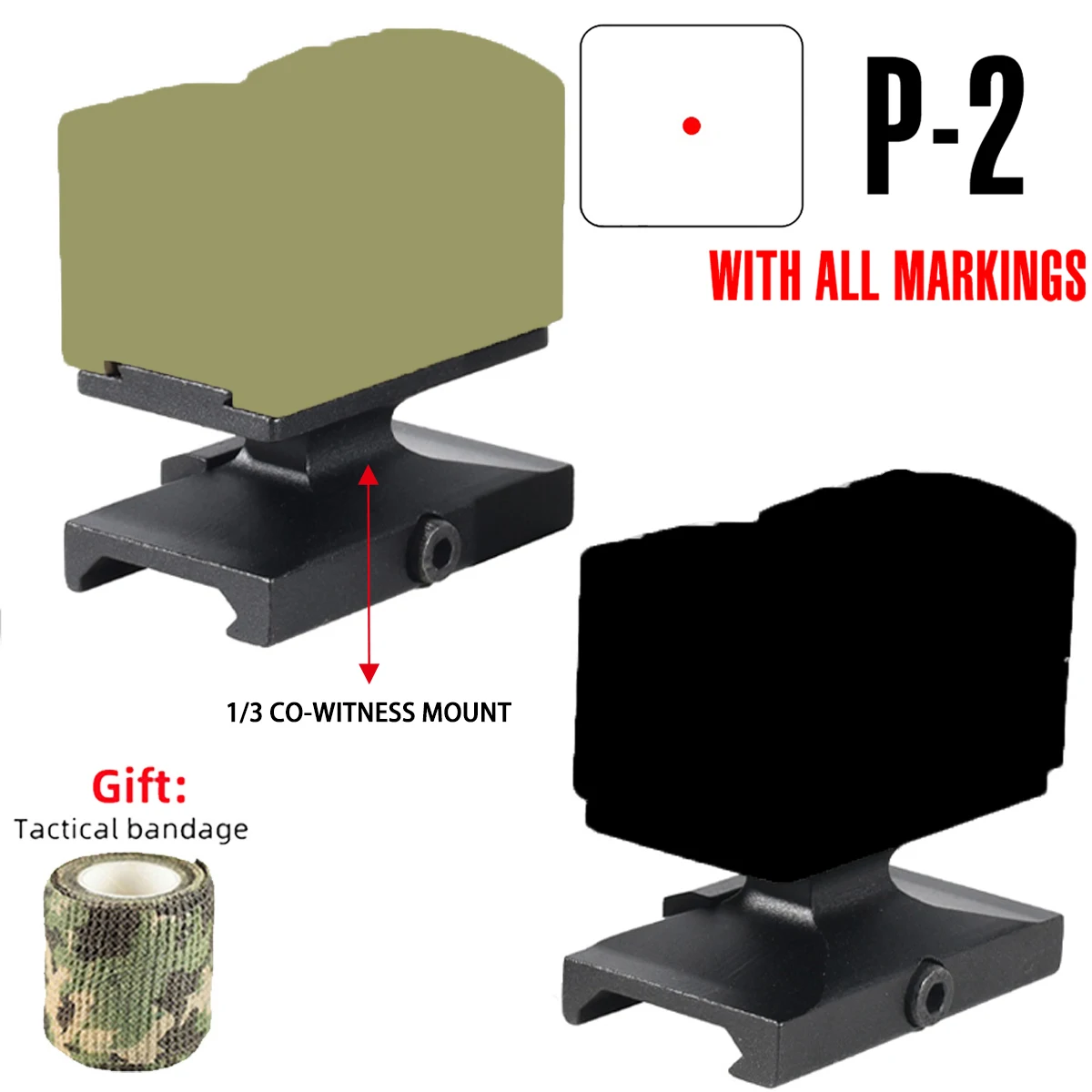 Tactical P-2 3.5MOA Red Dot Optic Reflex Sight Hunting Scope Base for GL*CK 1/3 Co-witness Mount
Tactical P-2 3.5MOA Red Dot Optic Reflex Sight Hunting Scope Base for GL*CK 1/3 Co-witness Mount