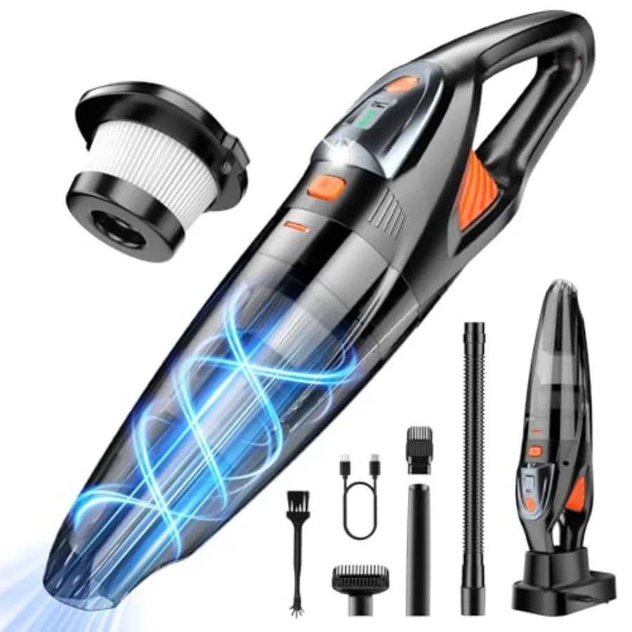 Handheld Vacuum Cordless 25000PA Powerful Suction, Portable Car Vacuum, 3 in 1 Hand Held Vacuum Rechargeable 8000mAh with LED L
Handheld Vacuum Cordless 25000PA Powerful Suction, Portable Car Vacuum, 3 in 1 Hand Held Vacuum Rechargeable 8000mAh with LED L