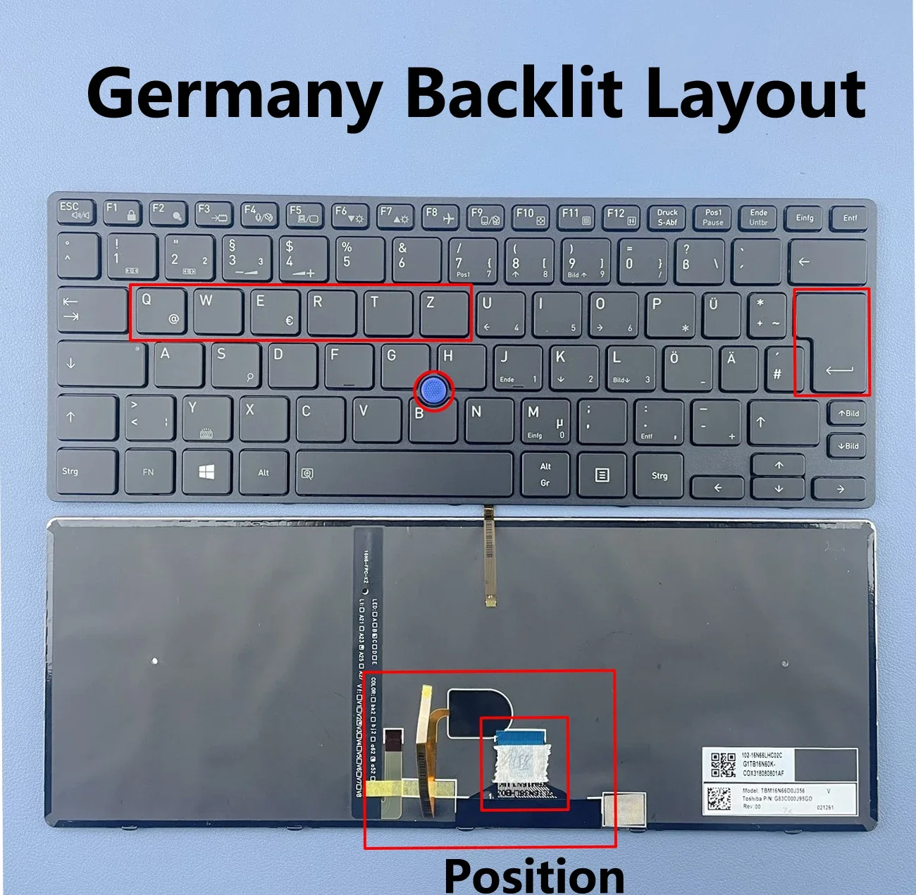 Germany Backlit Laptop Keyboard For Toshiba Dynabook Portege Tecra X40 X40-D Series G83C000J95GD TBM16N66D0J356
Germany Backlit Laptop Keyboard For Toshiba Dynabook Portege Tecra X40 X40-D Series G83C000J95GD TBM16N66D0J356