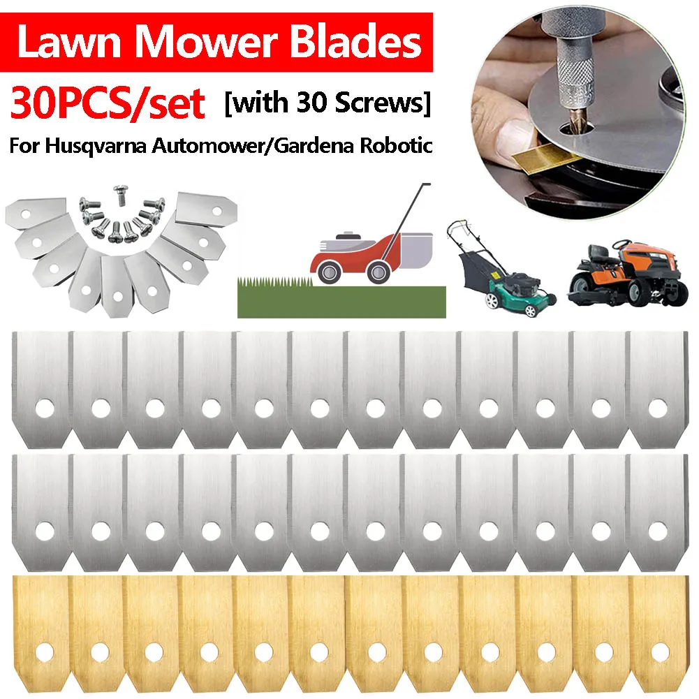 30PCS/set Trimmer Blade Lawn Mower Grass Replacement Trimmer Cutter Piece For Husqvarna Automower/Gardena Robotic 35*18*0.75mm
30PCS/set Trimmer Blade Lawn Mower Grass Replacement Trimmer Cutter Piece For Husqvarna Automower/Gardena Robotic 35*18*0.75mm