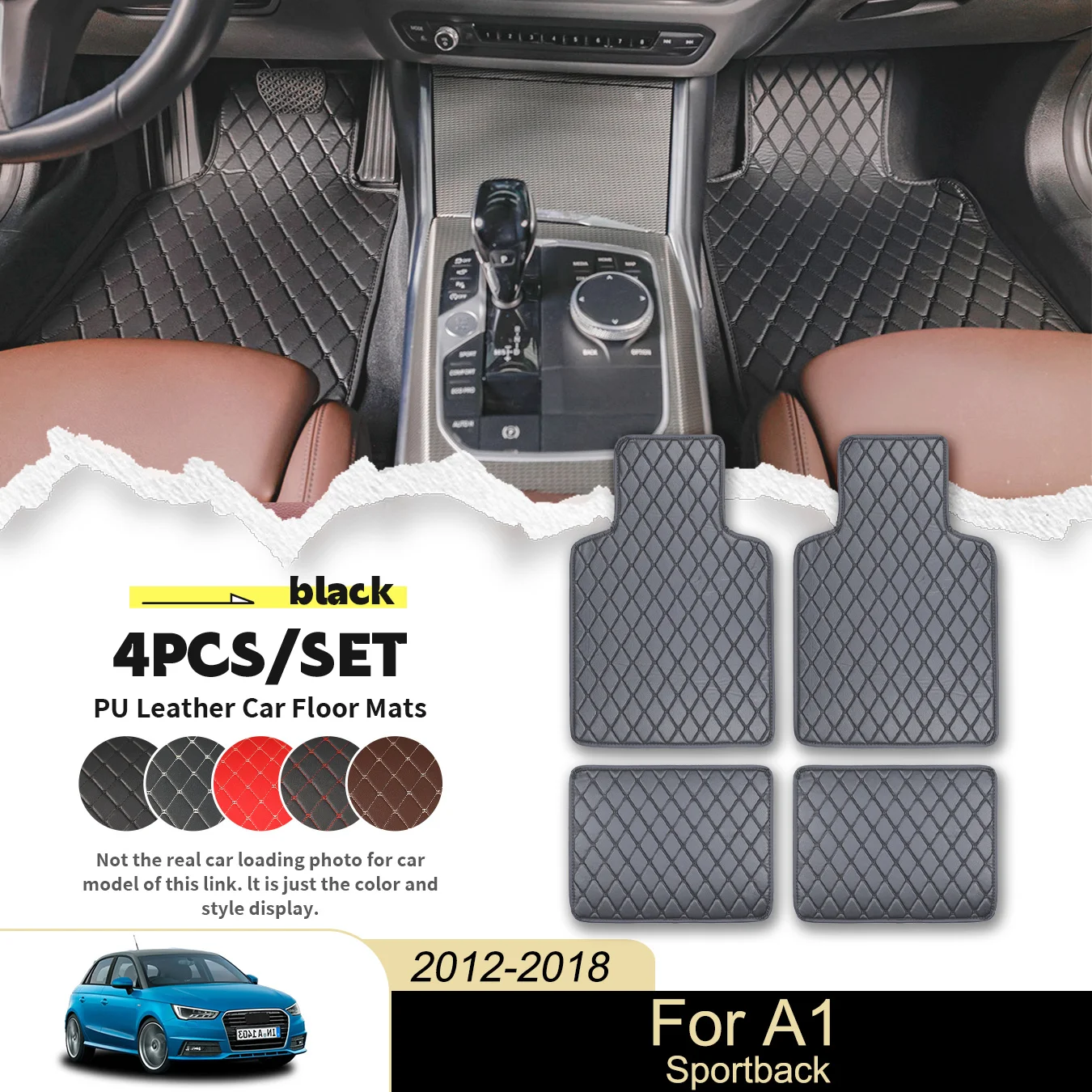 4pcs Universal Car Floor Mats For Audi For A1 Sportback 2012-2018 PU Leather Waterproof and Stain Resistant, Easy to Clean
4pcs Universal Car Floor Mats For Audi For A1 Sportback 2012-2018 PU Leather Waterproof and Stain Resistant, Easy to Clean