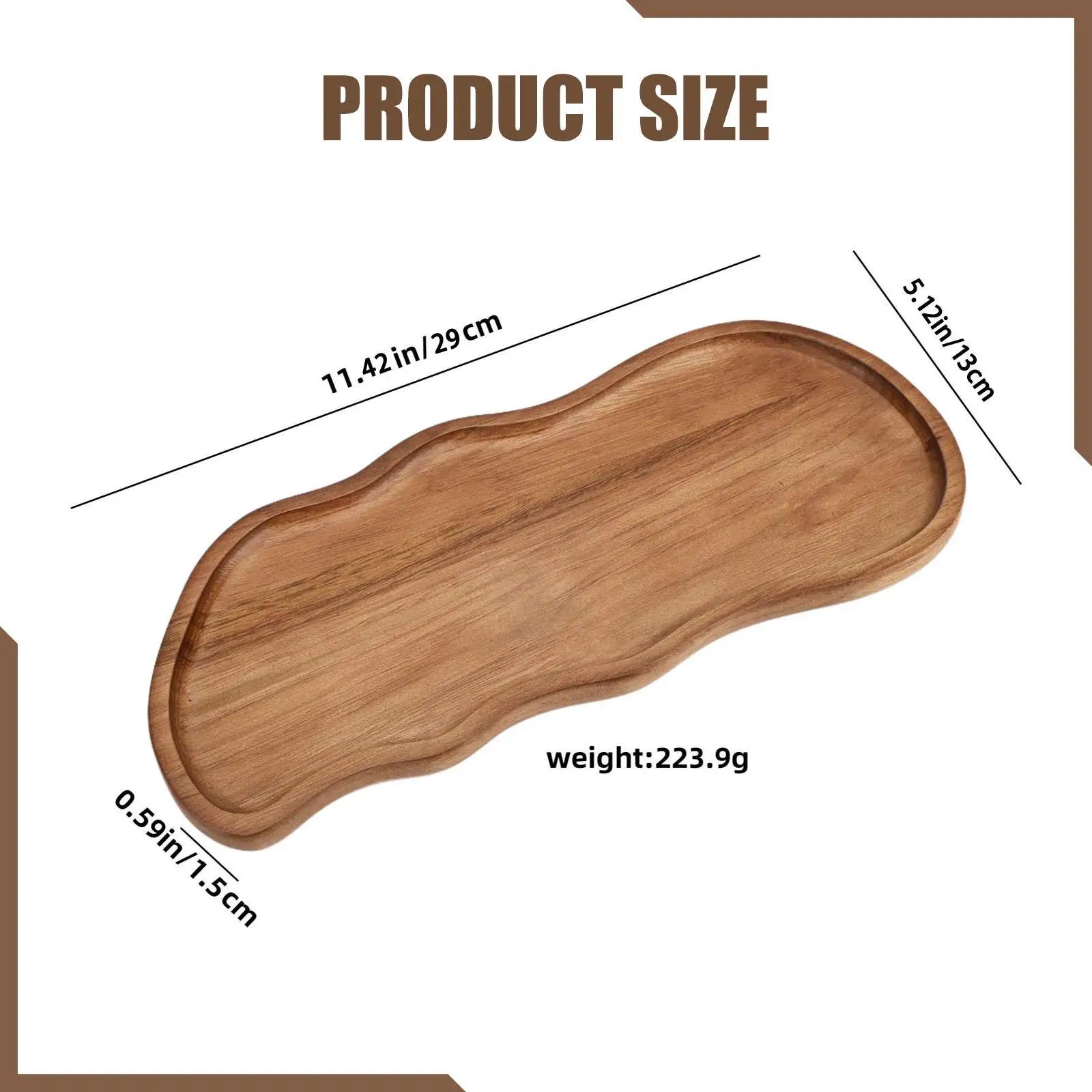 Brown Wooden Tray Serving Board Cheese Platter Rustic Tray for Breakfast Snack Tea and Home Decor
Brown Wooden Tray Serving Board Cheese Platter Rustic Tray for Breakfast Snack Tea and Home Decor