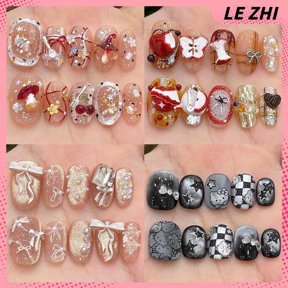 Light Luxury Glitter Diamond Handmade Square Ellipse Press On Nail Cute Rabbit Cat Apple Mushroom Bow False Nails Christmas Gift 
Light Luxury Glitter Diamond Handmade Square Ellipse Press On Nail Cute Rabbit Cat Apple Mushroom Bow False Nails Christmas Gift