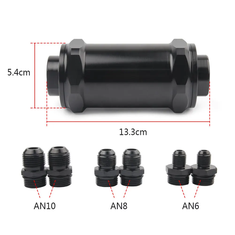 Inline Billet Aluminum Fuel Filter for Diesel Methanol Ethanol Use with 100 Filtration and Stainless Steel Filter Element
Inline Billet Aluminum Fuel Filter for Diesel Methanol Ethanol Use with 100 Filtration and Stainless Steel Filter Element