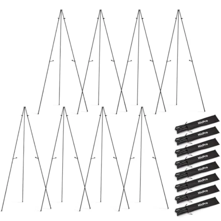Black Easel Stand for Sign 8 Pack 63" Metal Portable Adjustable Collapsible Easels for Display Painting Poster Wedding Sign wit
Black Easel Stand for Sign 8 Pack 63" Metal Portable Adjustable Collapsible Easels for Display Painting Poster Wedding Sign wit