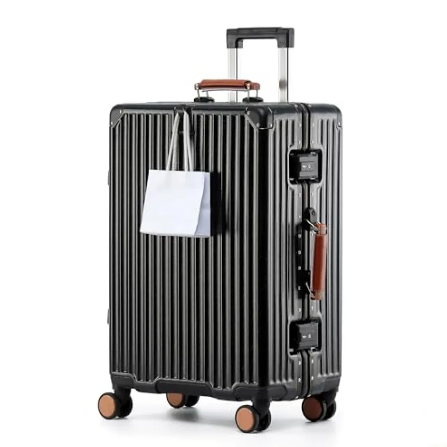 24 ch Hardside Luggage with Leather Handle, PC Zipperless Suitcase with Spinner Wheels and TSA Locks, Lightweight Checked Lugga
24 ch Hardside Luggage with Leather Handle, PC Zipperless Suitcase with Spinner Wheels and TSA Locks, Lightweight Checked Lugga