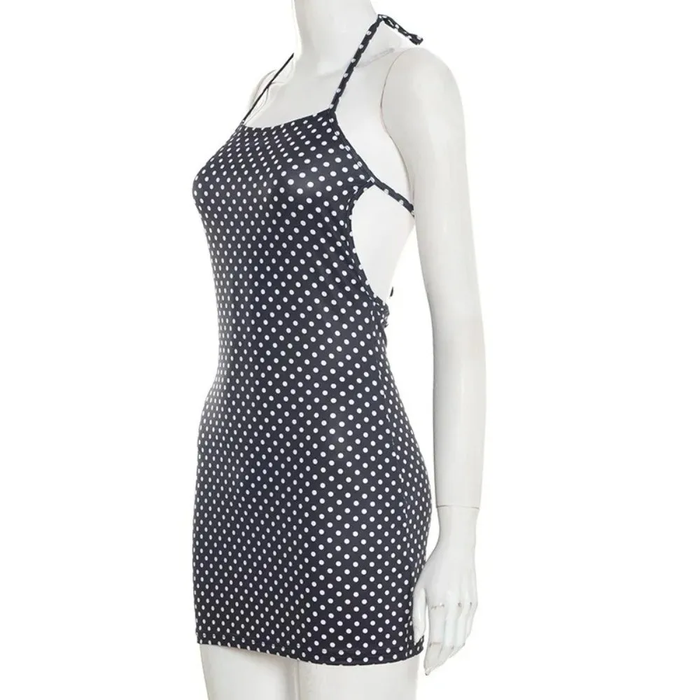 Sexy Low-Neck Women Polka Dot Print Dress Sleeveless Skinny Fit Bodycon Dress Bandage Style Elasticity Fabric Mini Dress Summer
Sexy Low-Neck Women Polka Dot Print Dress Sleeveless Skinny Fit Bodycon Dress Bandage Style Elasticity Fabric Mini Dress Summer