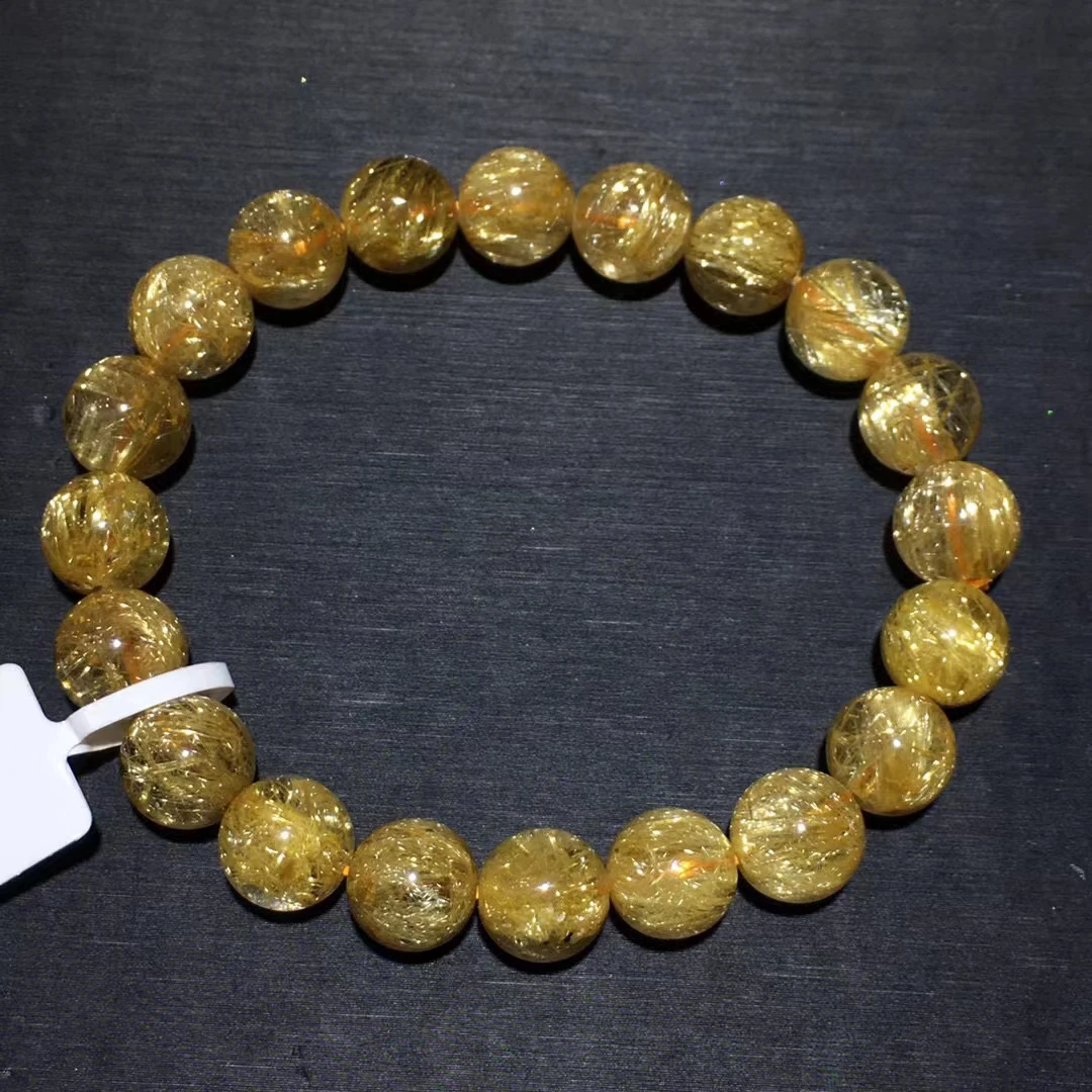 Natural Gold Rutilated Quartz Clear Round Beads Bracelet 9.6mm Women Men Fashion Big Jewelry Bead Wealthy Stone AAAAAAA
Natural Gold Rutilated Quartz Clear Round Beads Bracelet 9.6mm Women Men Fashion Big Jewelry Bead Wealthy Stone AAAAAAA