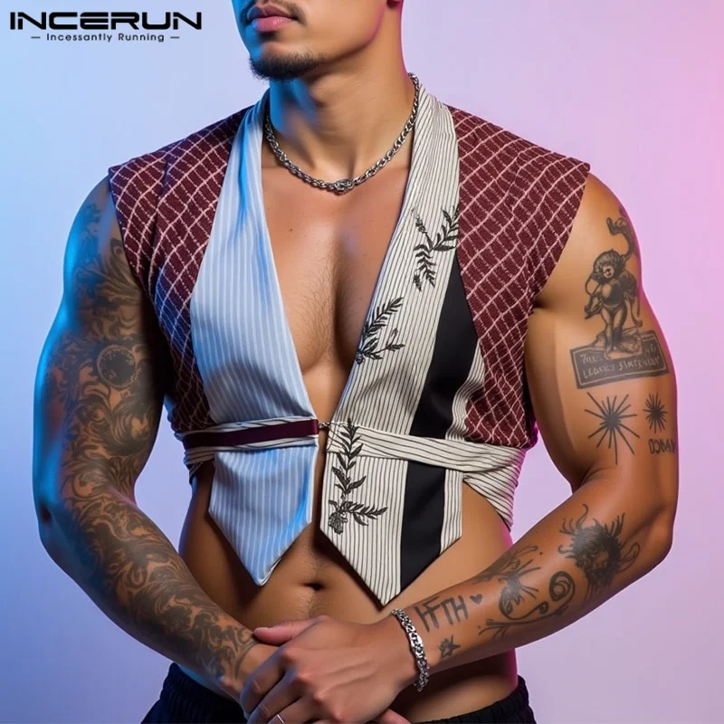 INCERUN Summer Tank Tops Men Patchwork Irregular Tops Tee Sleeveless V Neck Sexy Casual Tops Streetwear Men's Clothing Vests
INCERUN Summer Tank Tops Men Patchwork Irregular Tops Tee Sleeveless V Neck Sexy Casual Tops Streetwear Men's Clothing Vests