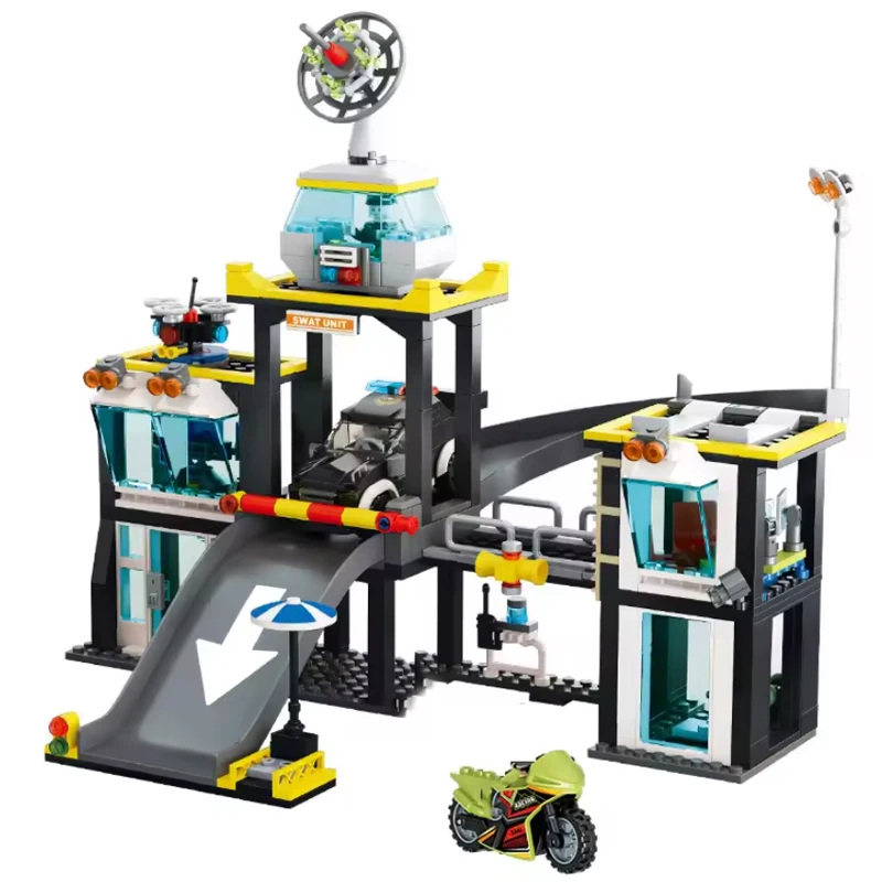 DIY MOC Police Station Building Blocks Set with Helicopter & Patrol Car, Boys Construction Toy Model, Creative Play Gift
DIY MOC Police Station Building Blocks Set with Helicopter & Patrol Car, Boys Construction Toy Model, Creative Play Gift