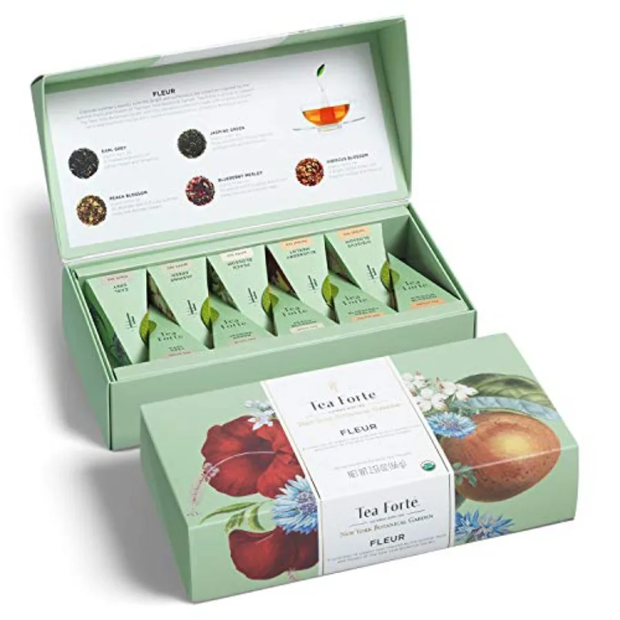 Premium Petite Presentation Box Gift Set Sampler, 10 Count, 2 of Each Blend Individually Wrapped Handcrafted Pyramid Infuser Ba
Premium Petite Presentation Box Gift Set Sampler, 10 Count, 2 of Each Blend Individually Wrapped Handcrafted Pyramid Infuser Ba