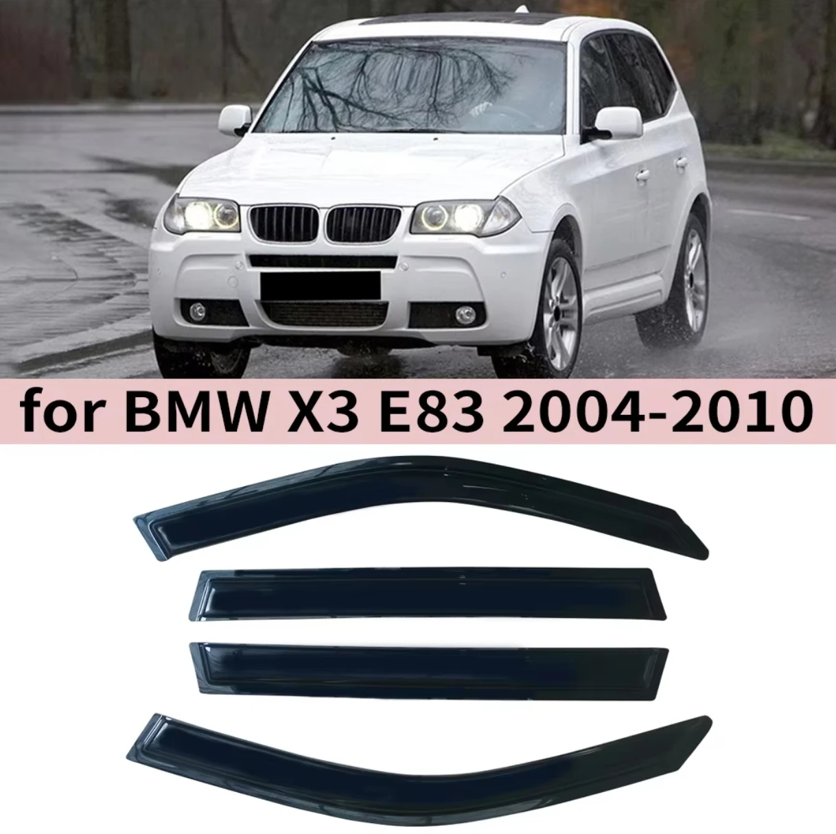 Для BMW X3 E83 2004 2005 2006 2007 2008 2009 2010 ветровые дефлекторы дождевики дверной козырек вентиляционные шторы вентиляционный козырек оконный козырек 
Для BMW X3 E83 2004 2005 2006 2007 2008 2009 2010 ветровые дефлекторы дождевики дверной козырек вентиляционные шторы вентиляционный козырек оконный козырек