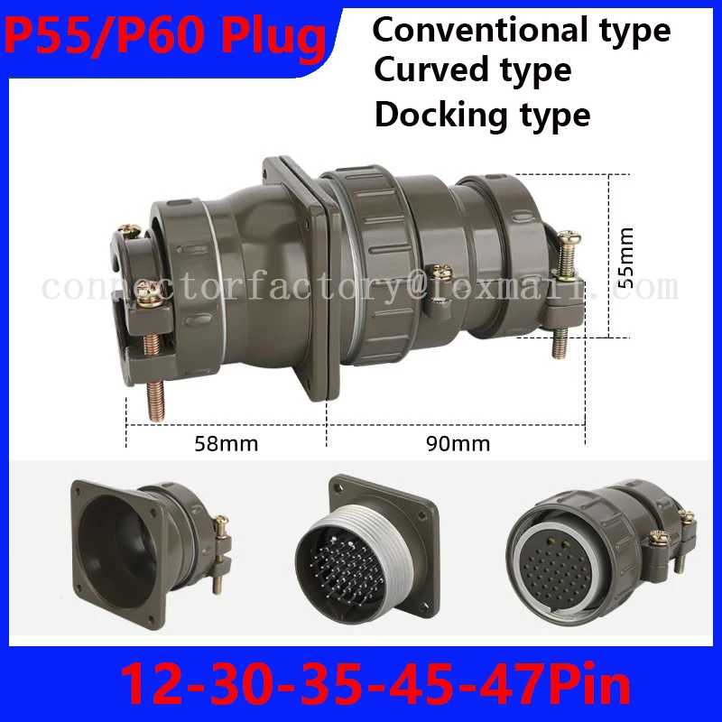 P55P60 series industrial plug socket 12-30-30 core 45-47Pin docking bending aviation male and female connector
P55P60 series industrial plug socket 12-30-30 core 45-47Pin docking bending aviation male and female connector