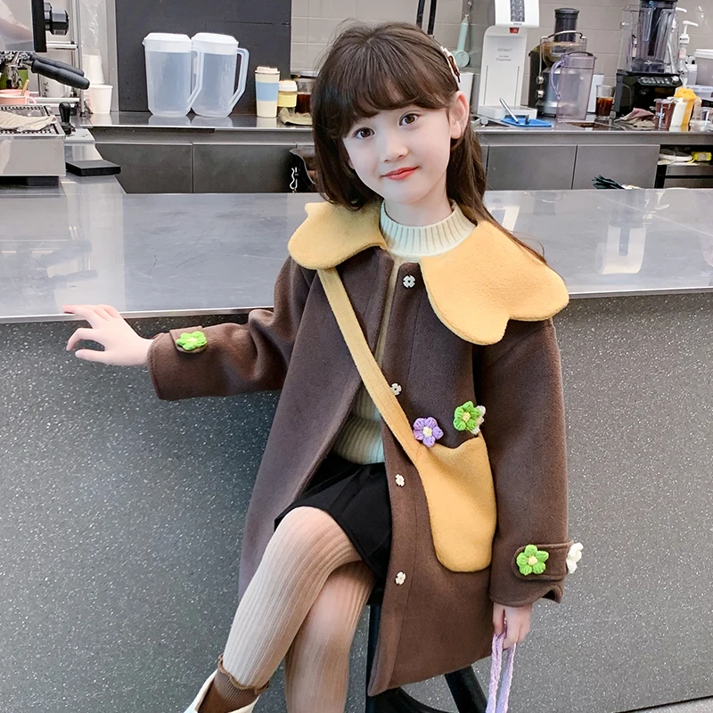 3-13Y Autumn Winter Floral Thickened Fleece Lined Woolen Coat for Girl Medium to Large Child Outerwear Baby Cute Style Jacket
3-13Y Autumn Winter Floral Thickened Fleece Lined Woolen Coat for Girl Medium to Large Child Outerwear Baby Cute Style Jacket