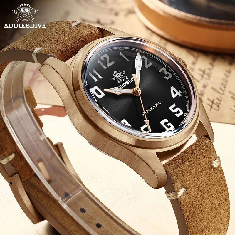 ADDIESDIVE Men Automatic Watch Super Luminous Sapphire Glass Stainless Steel Waterproof Wristwatch Retro Bronze Men's Watches 
ADDIESDIVE Men Automatic Watch Super Luminous Sapphire Glass Stainless Steel Waterproof Wristwatch Retro Bronze Men's Watches