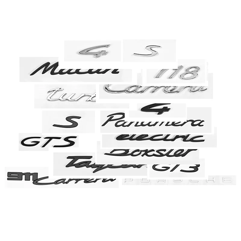 High Quality 3D Letter Rear Trunk Emblem Badge Car Logo for Cayenne Panamera Carrera Macan Cayman Boxster Turbo GTS GT2 GT3 911
High Quality 3D Letter Rear Trunk Emblem Badge Car Logo for Cayenne Panamera Carrera Macan Cayman Boxster Turbo GTS GT2 GT3 911