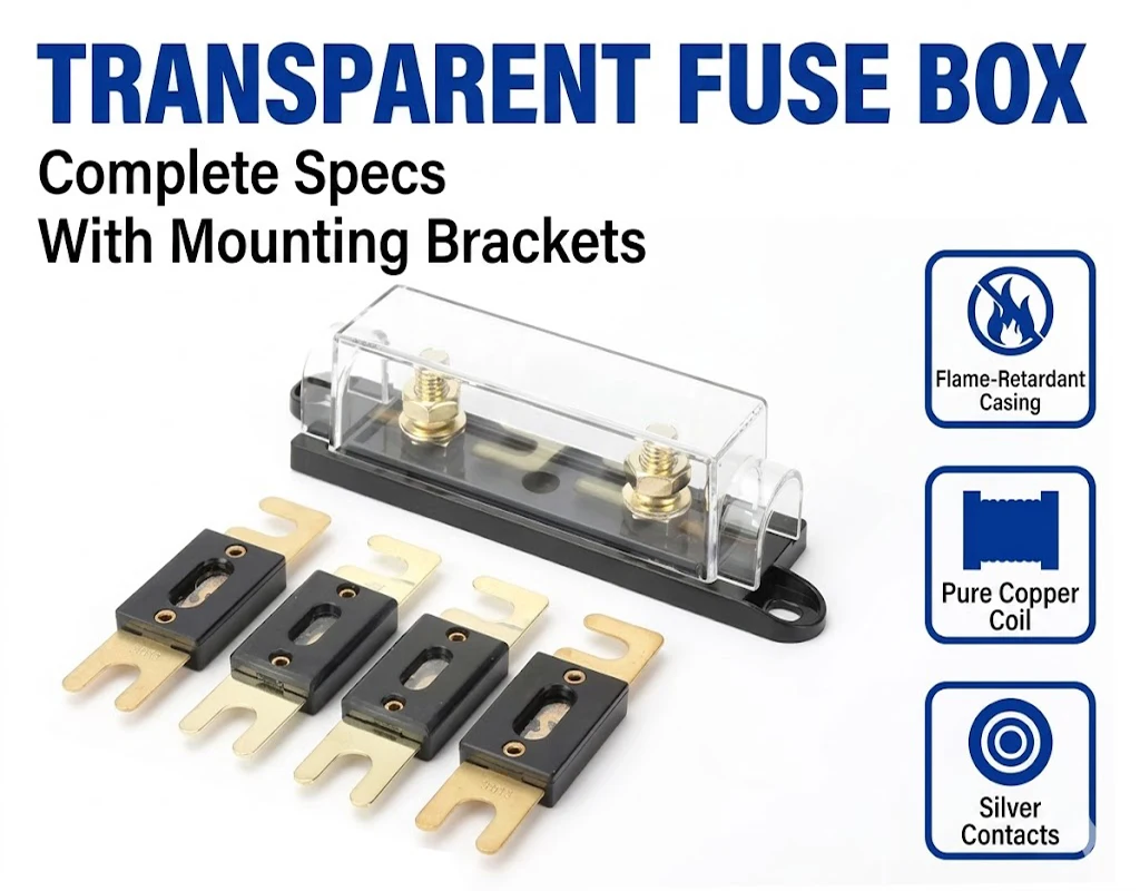 ANL Heavy Duty Fuse Holder, 60-300A Fuse + 4pcs Copper Ring Terminals for Car Audio, Solar, Marine & Vehicle Power Protection
ANL Heavy Duty Fuse Holder, 60-300A Fuse + 4pcs Copper Ring Terminals for Car Audio, Solar, Marine & Vehicle Power Protection