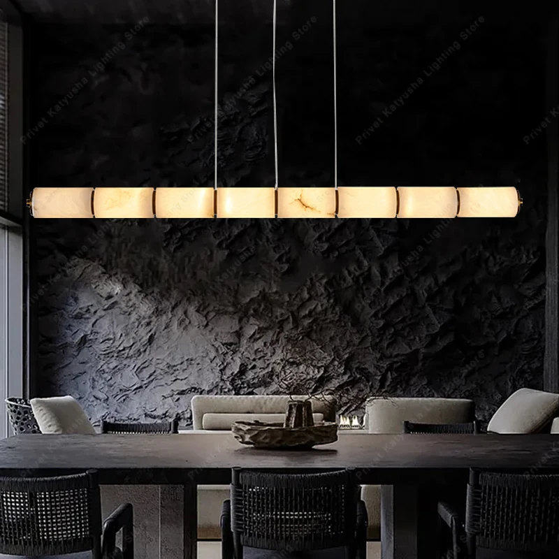 Post-modern Natural Stone Marble Bamboom Pendant Lights Long, Led Dimmable Room Decor Alabaster Hanglamp over Dining Table
Post-modern Natural Stone Marble Bamboom Pendant Lights Long, Led Dimmable Room Decor Alabaster Hanglamp over Dining Table
